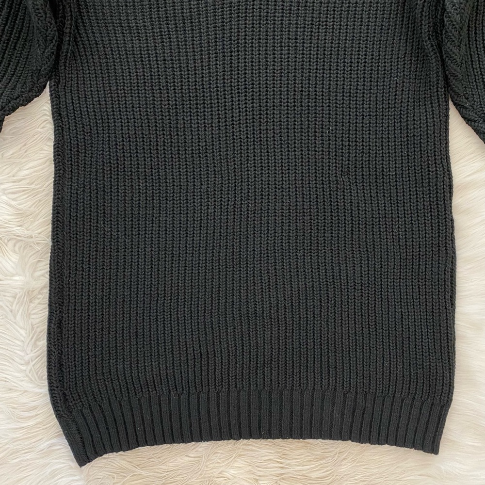 Eloquii Black Knit Open Back Puff Sleeve Sweater Dress 18/20 - Picture 8 of 10